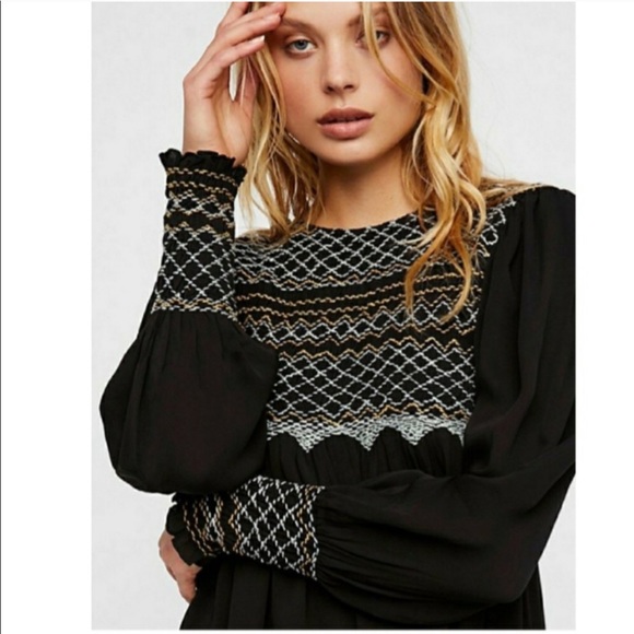 Free People Late Night Picnic Smock Dress - Picture 5 of 8